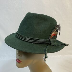 Jaxon Hats Dark Green Wool Felt Fedora sz L
